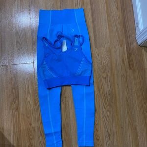 Gym shark beautiful blue workout set size medium